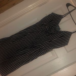 Navy & white striped dress